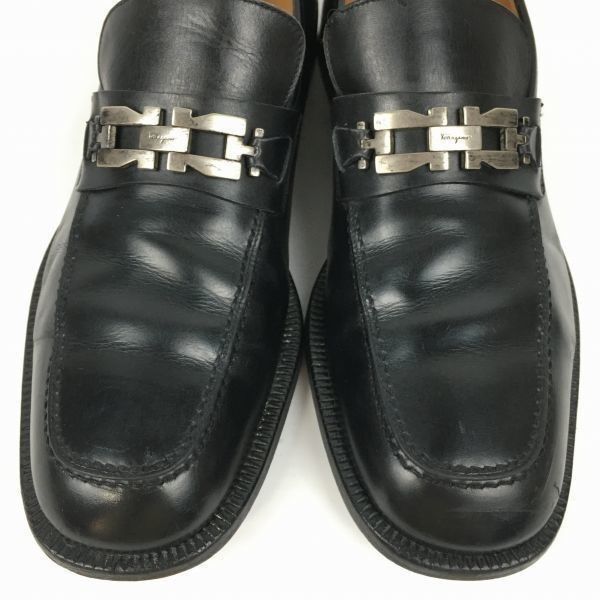 試着交換OK！フェラガモ イタリア製 size9.5EE オールレザー ビット 