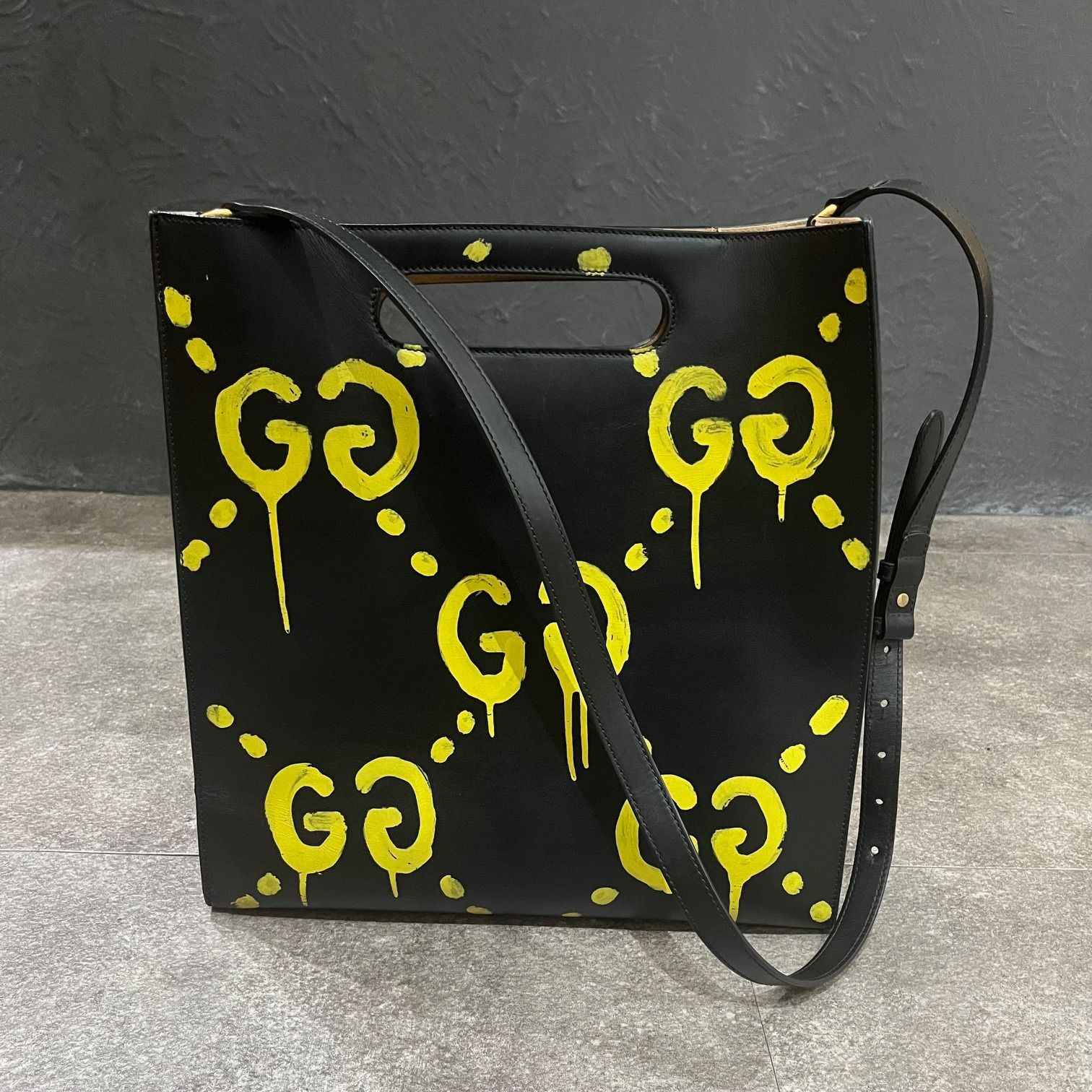 GUCCI GHOST グッチ ゴースト REAL 2WAY レザー トート ショルダー 
