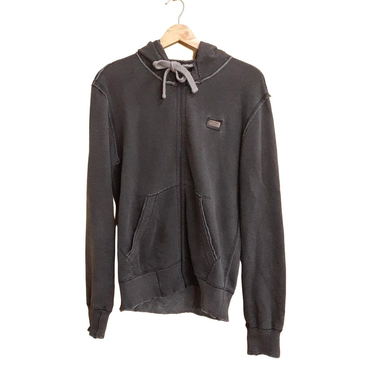 DOLCE & GABBANA DG Gold Logo Print Pullover Hoodie Zip