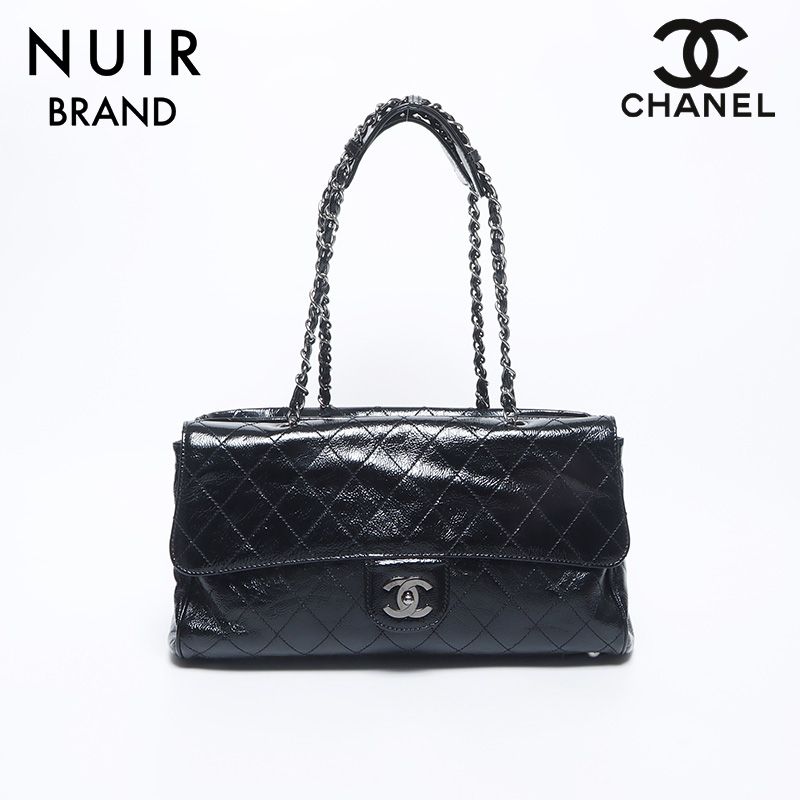 CHANEL シャネル ボストンバッグ 10番台 チェーン がま口 エナメル 