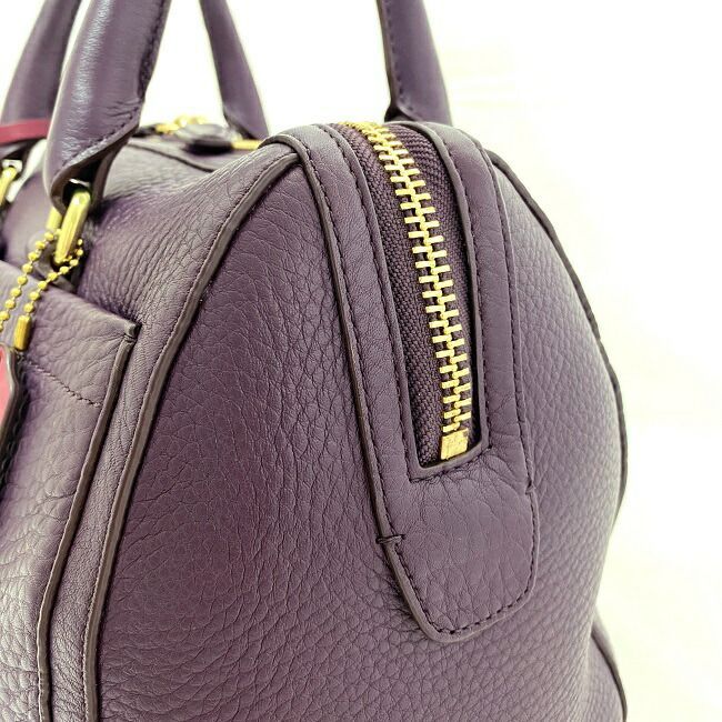 コーチ ミニ ボストン バッグ レガシー ヘイリー サッチェル パープル