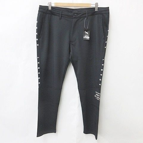 アダバット adabat ジョガーパンツ ゴルフ ロング丈 ロゴ ストレッチ 黒 ブラック LL