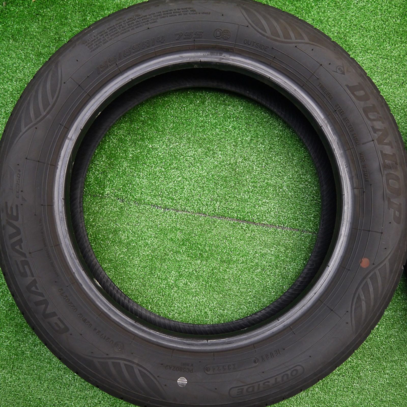 バリ溝 24年 ほぼ10分 155 65R14 ダンロップ エナセーブ EC350 タイヤ 14インチ N-BOX デイズ ワゴンR タント 等 5101405Hノタ FFCRYSTALESIA_COM