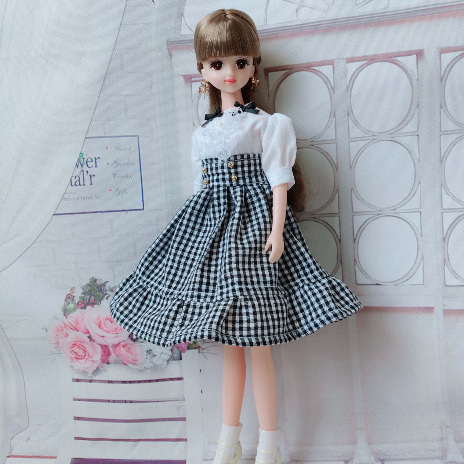 あき様専用 りかちゃんジェニー服 ヴィクトリアン桜+薔薇