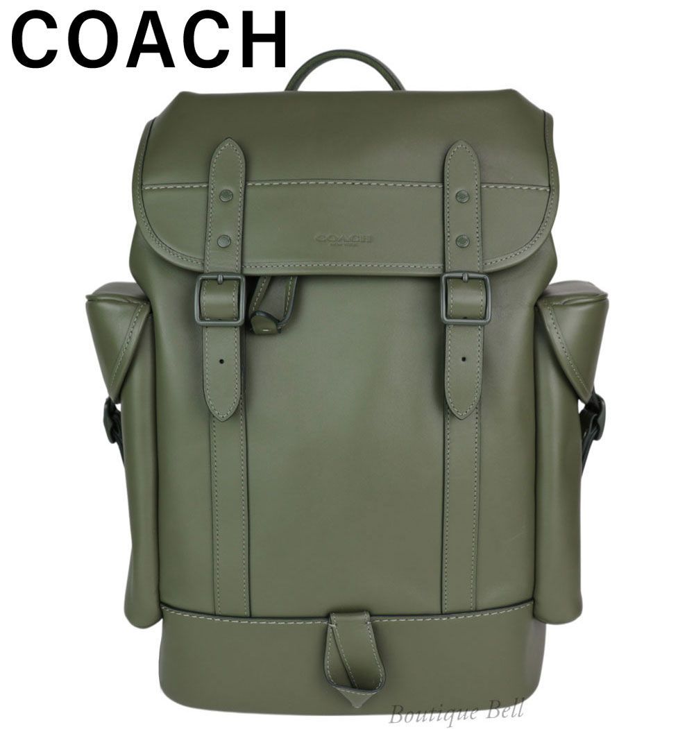 COACH】コーチ カーフレザー ヒッチ バックパック アーミーグリーン 