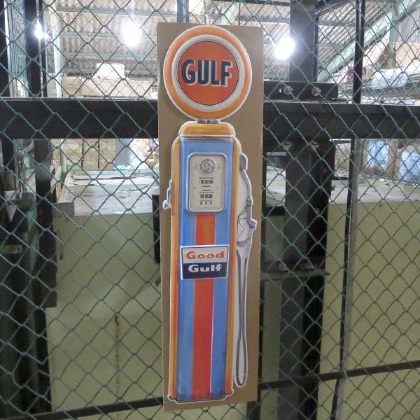 BIG ダイカット エンボスメタルサイン ガスポンプ GULF 看板ST0284 BIG ダイカット エンボスメタルサイン ガスポンプ GULF 看板