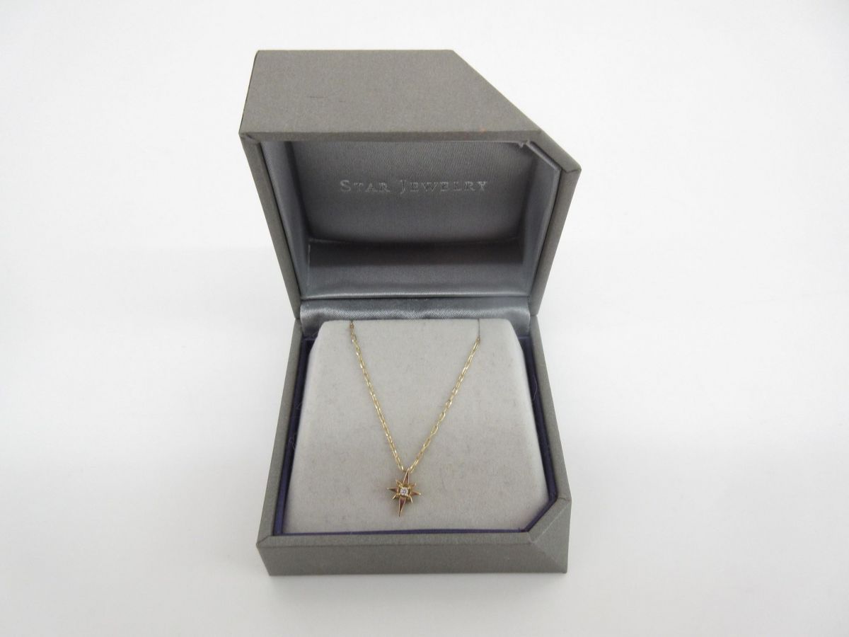 スタージュエリー K10 ネックレス クロッシングスター ゴールド レディース
