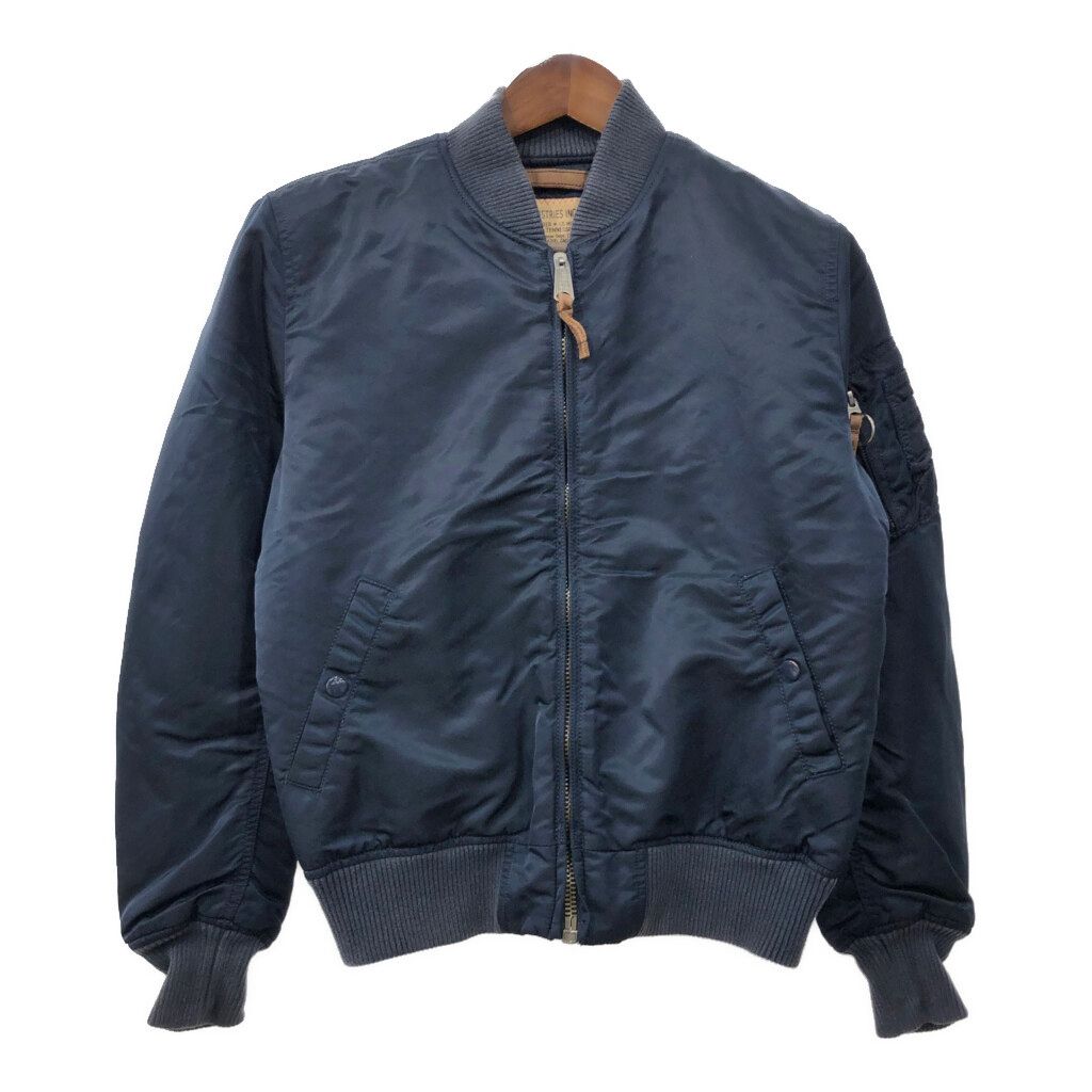 ALPHA INDUSTRIES アルファ インダストリーズ MA-1 フライトジャケット ミリタリー 戦闘服 ネイビー (メンズ MEDIUM)  中古 古着 Q9348 - メルカリ