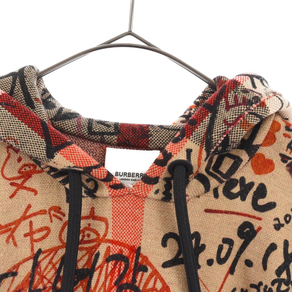 BURBERRY (バーバリー) 20AW Graffiti Print Checked Hoodie ...