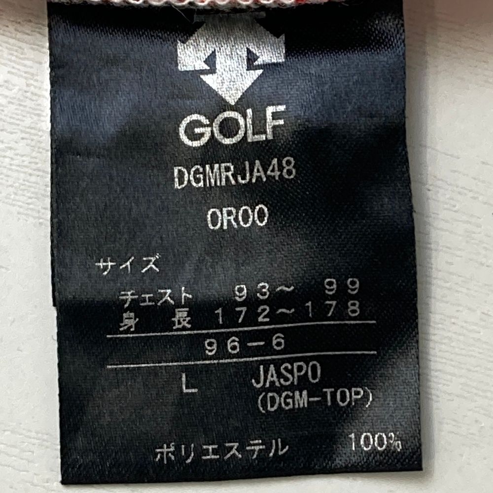 サイズ：L DESCENTE GOLF デサントゴルフ 半袖ポロシャツ ロゴ柄