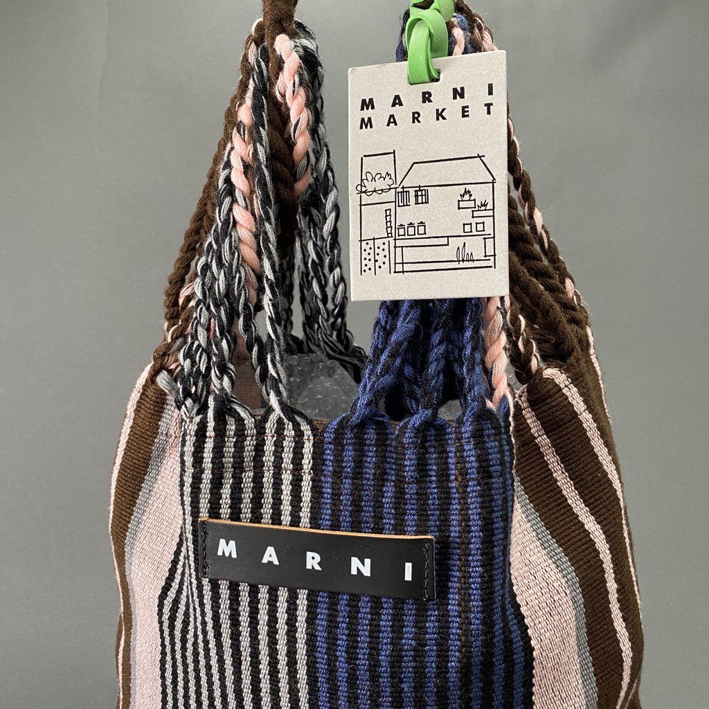 Cb9-3 MARNI マルニ HAMMOCK BAG ハンモックバッグ トートバッグ ハンドバッグ ネイビー ピンク グレー - メルカリ