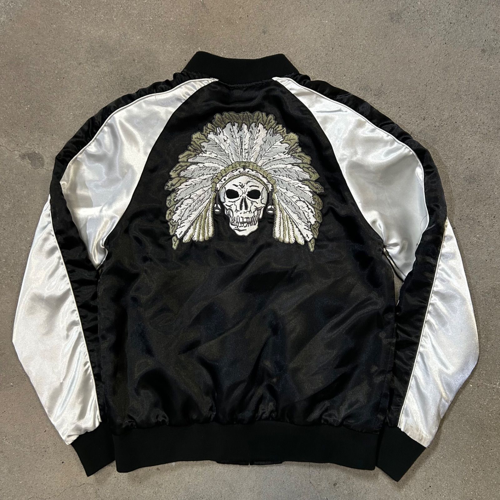 古着スカジャン フリーサイズ ドクロ ガイコツ スカル amarantine アマランタイン