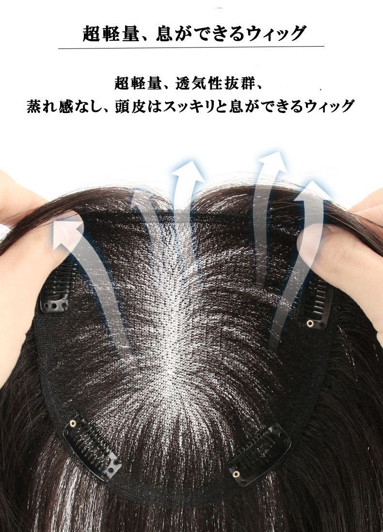 人毛100％ ヘアピース 総手植え 分け目自由 超軽量 蒸れにくい 装着 