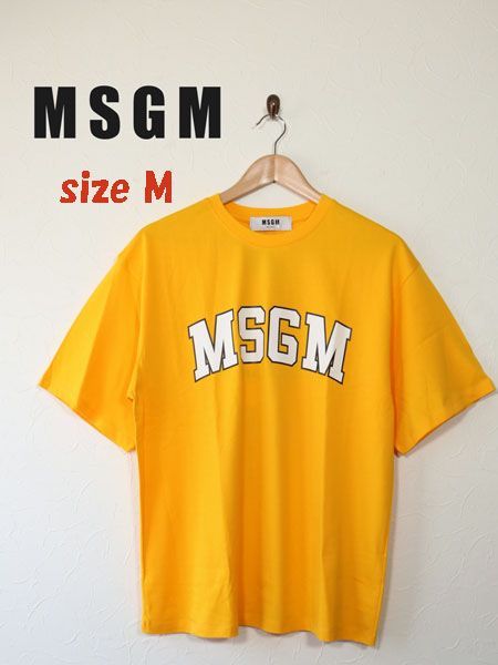 MSGM エムエスジーエム 半袖Tシャツ　ロゴ　イエロー　黄色　サイズM
