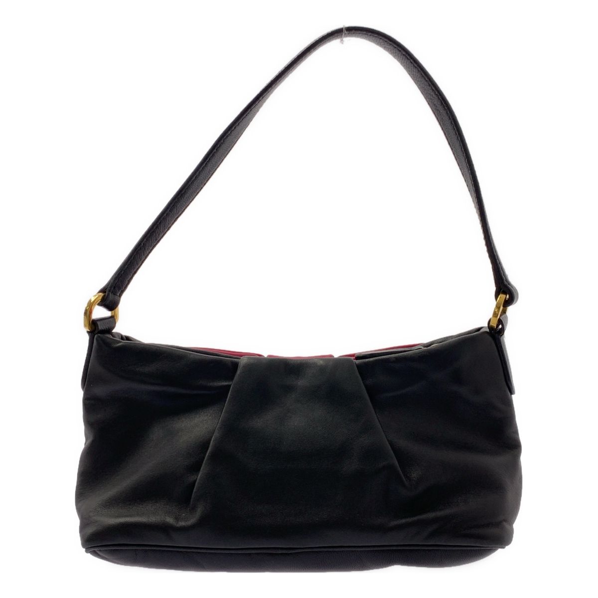 美品】 PRADA / プラダ | レザー バイカラー リボン ハンドバッグ 