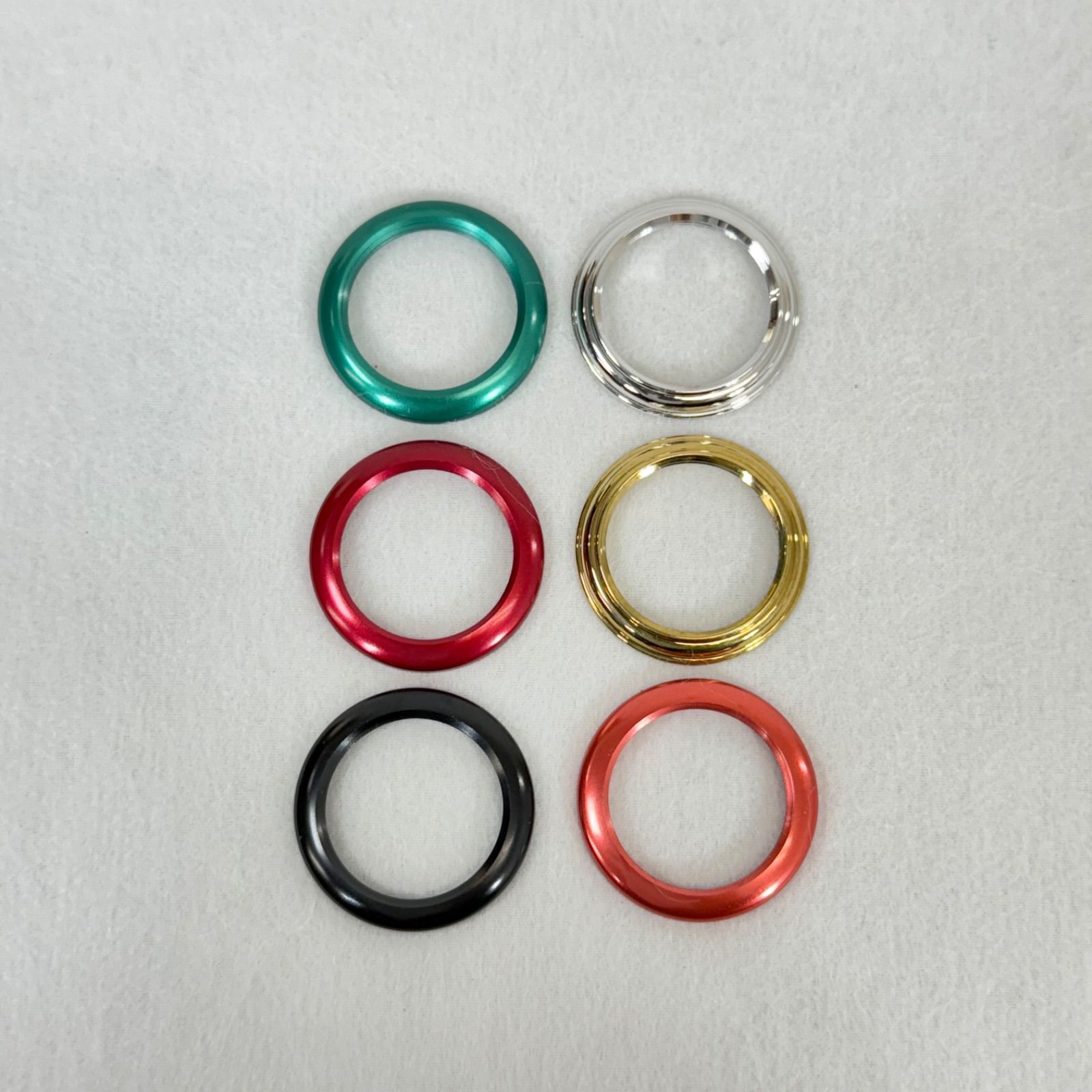 Gucci グッチ ヴィンテージ 11|12.2 チェンジベゼル 交換リング 6色セット き メタリック アルミニウム ブラック系 レッド系 グリーン系 オレンジ系 ゴールド系 シルバー系