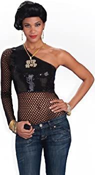 Forum Novelties 64395ヒップホップブラックスパンコールメッシュトップ