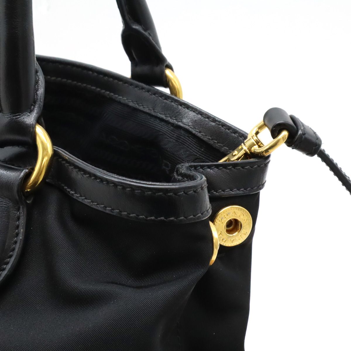 美品　PRADA プラダ　2wayショルダーバッグ　1BA173 黒 PRADA プラダ ハンドバッグ ギャザー ブラック 1BA173 バッグ