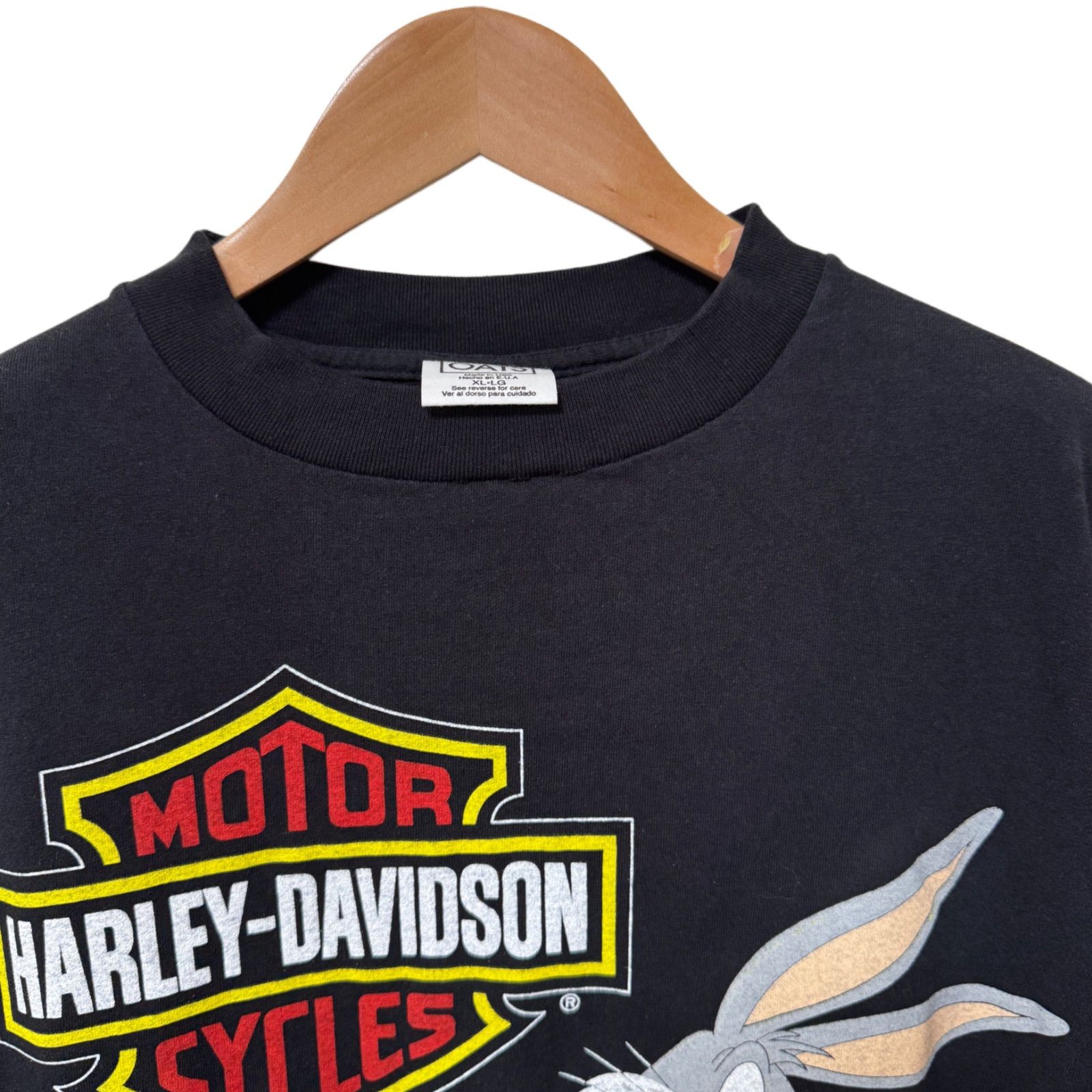 ハーレーダビットソン　ルーニーテューンズ　デニム　シャツ　ジャケット　古着 ハーレーダビッドソン ルーニー・テューンズ Tシャツ XLサイズ