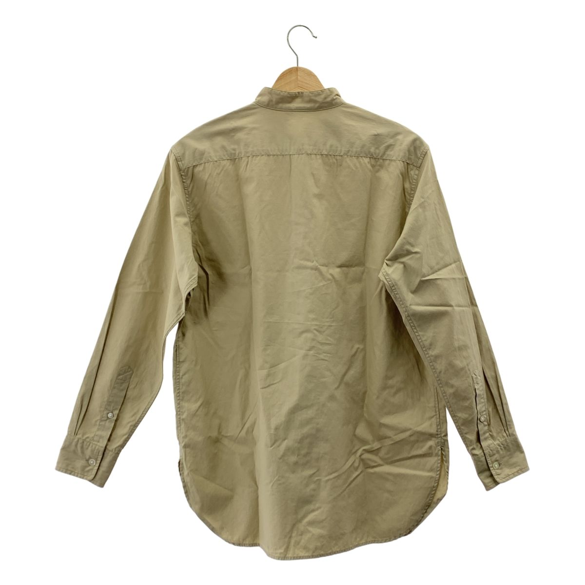 【美品】AURALEF オーラリー ベージュ 長袖シャツ コットン100% 美品】AURALEF オーラリー ベージュ 長袖シャツ コットン100