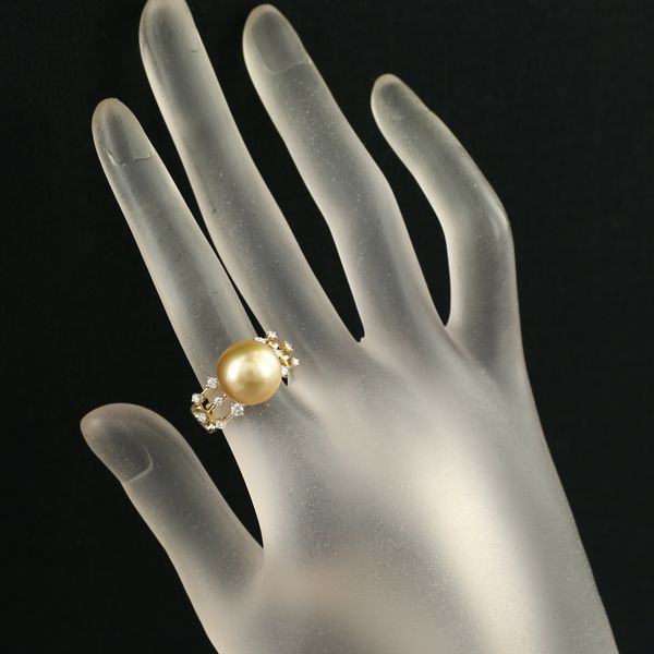TASAKI タサキ リング ゴールデンパール 真珠 11.3mm ダイヤ