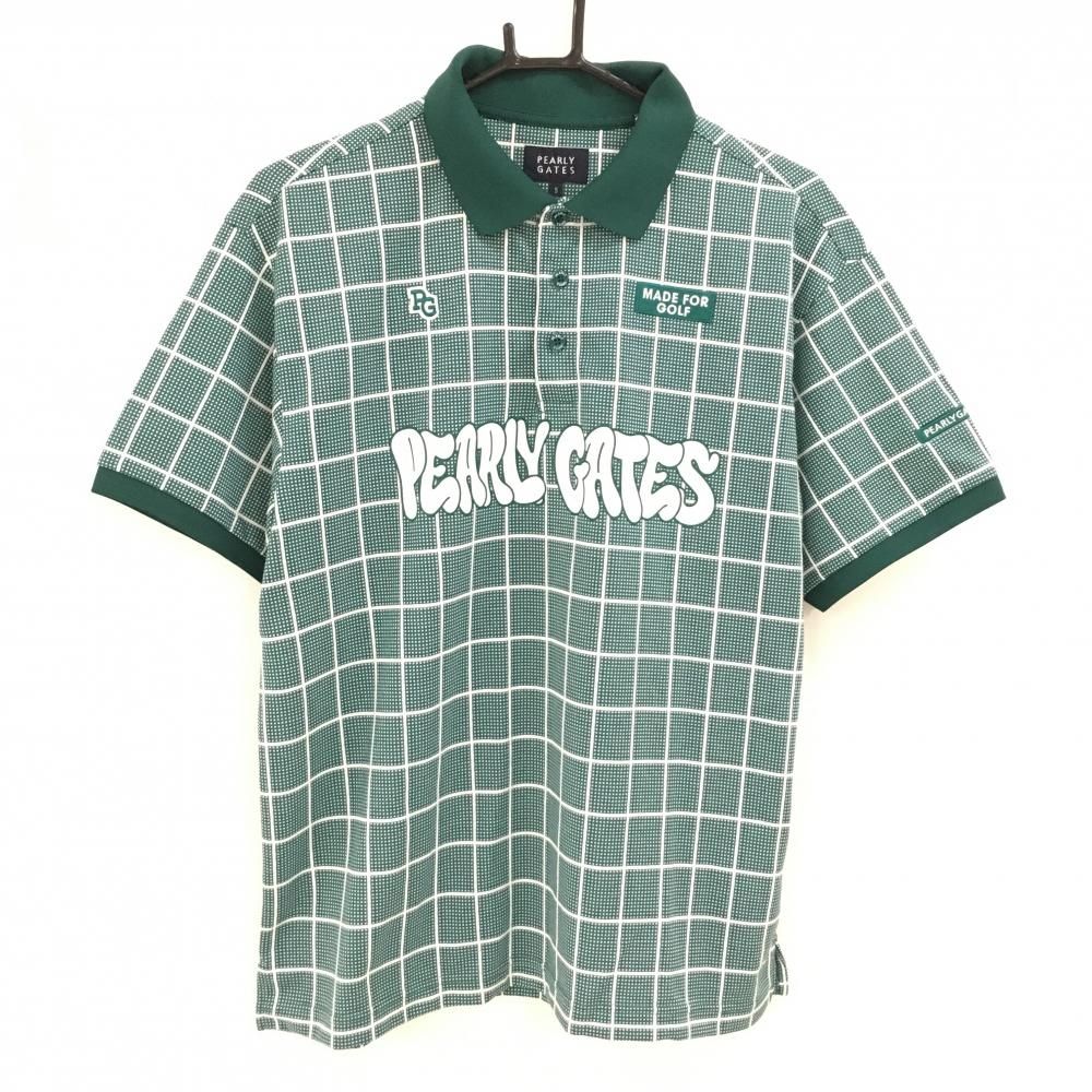 メンズウェア 【超美品】パーリーゲイツ 半袖ポロシャツ グリーン×白