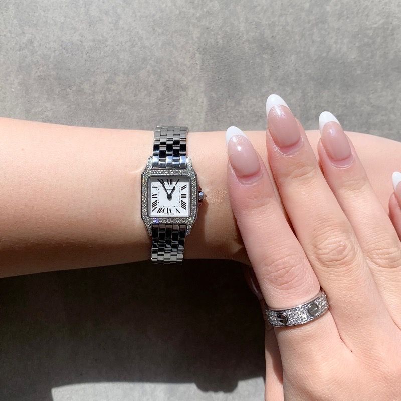 仕上済】カルティエ サントスドゥモワゼル SM SS ダイヤ SS SS  