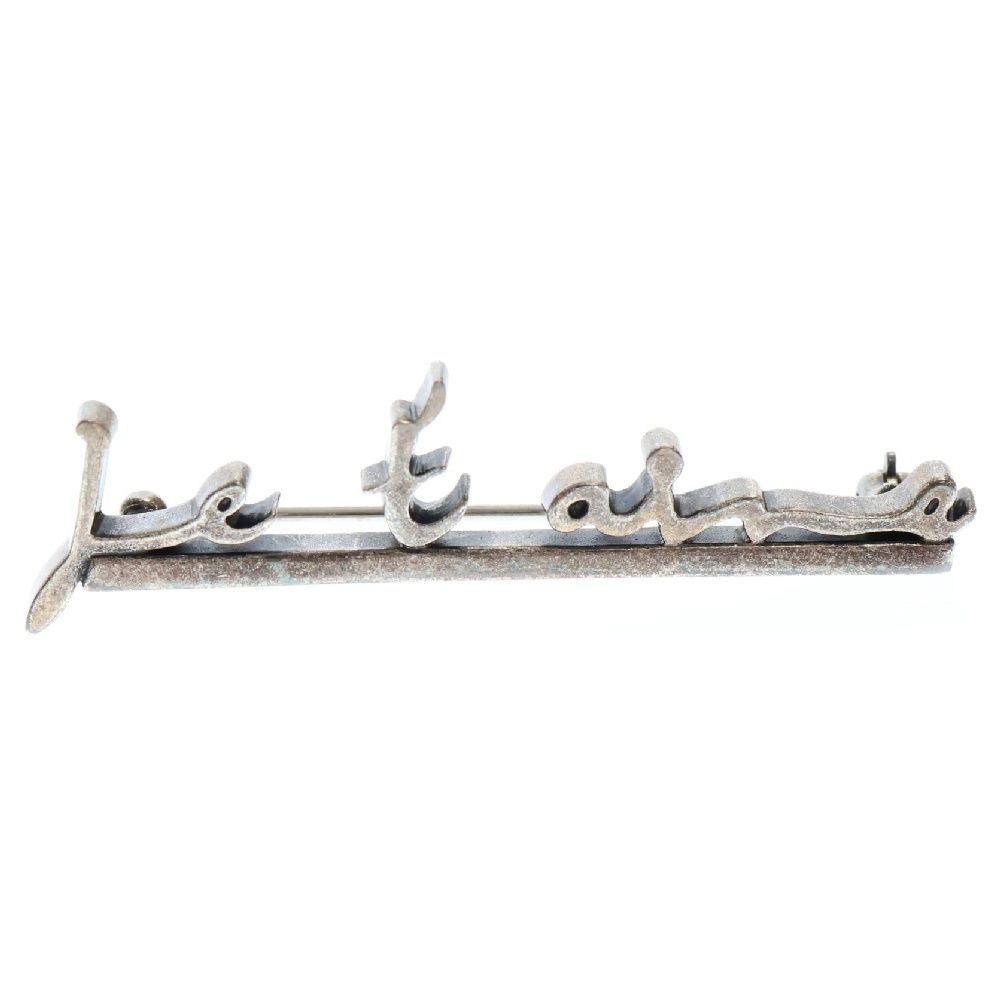SAINT LAURENT PARIS (サンローランパリ) Je t'aime brooch モチーフロゴ シルバーブローチ ピン