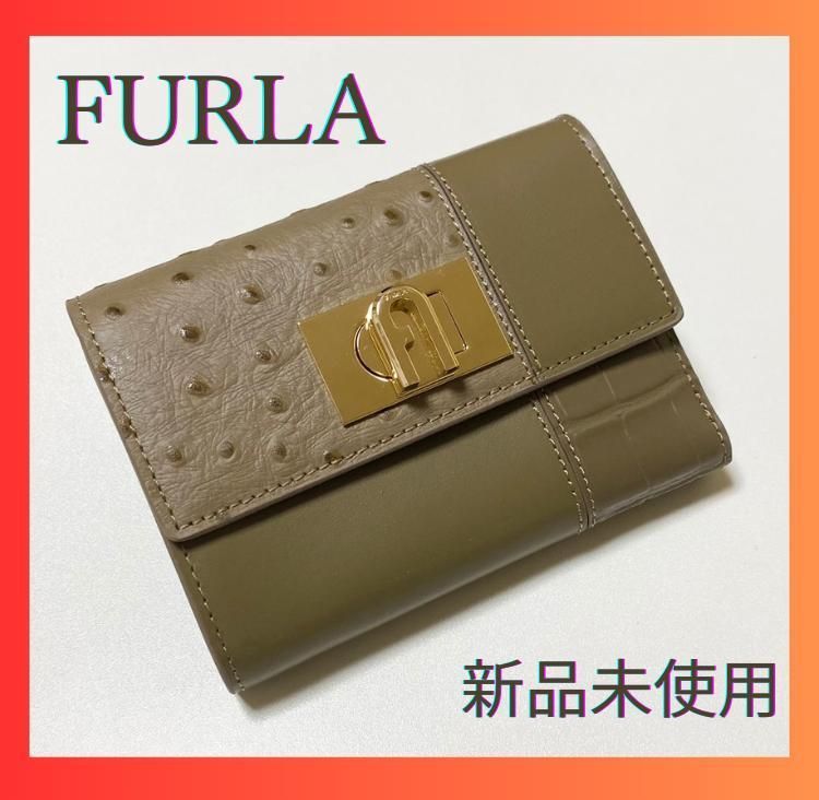 ⭐️大人気 FURLA フルラ 三つ折り財布 カーキブラウン系 新品・未使用⭐️