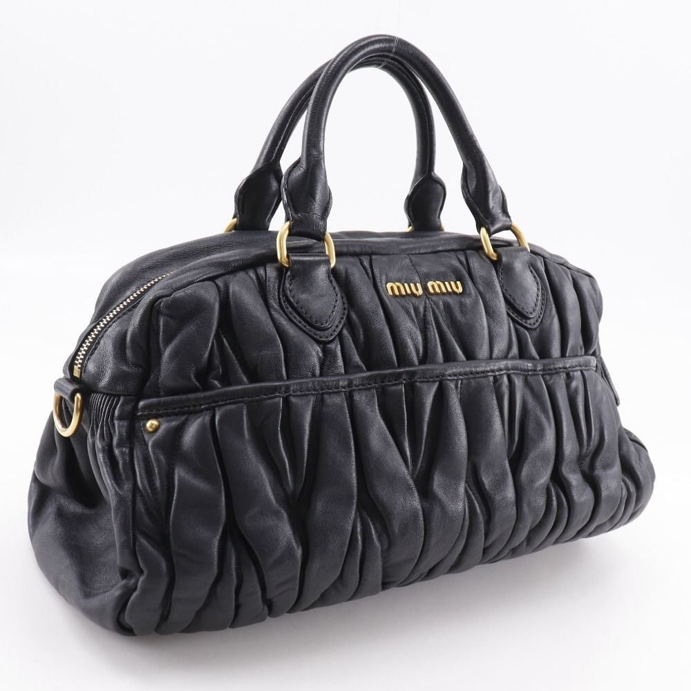 MIUMIU】ミュウミュウ マテラッセ RR1300 レザー 黒 レディース