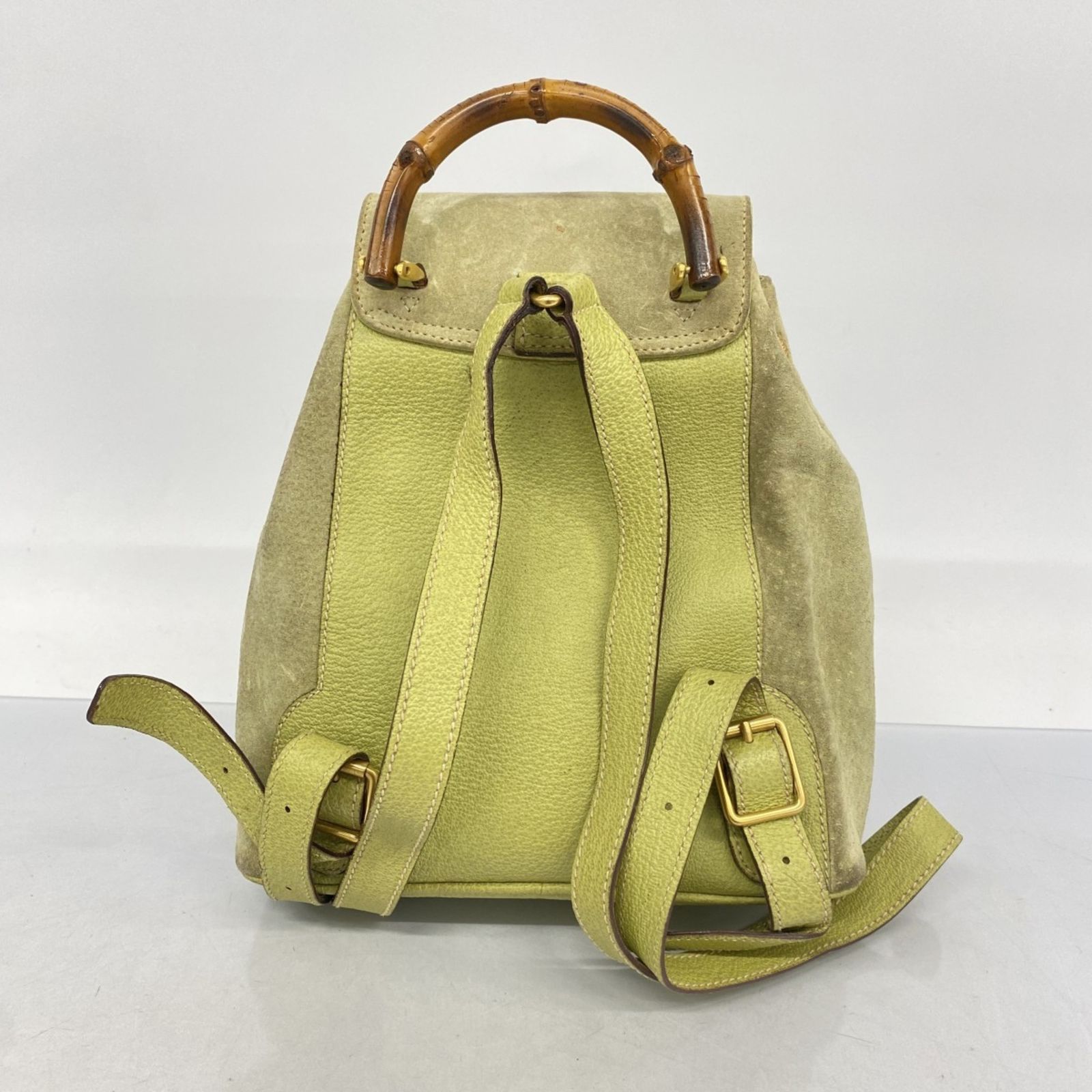 グッチ Gucci グッチ リュック デイパック バンブー 03 2265 0030 スウェード グリーン レディース DECORATOM_COM_BR