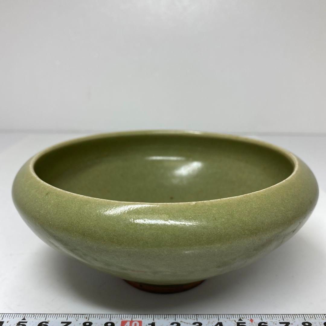 中国明時代 竜泉窯 青磁鉢 タサオ ディスカウント 最大幅約16㎝ 東里6