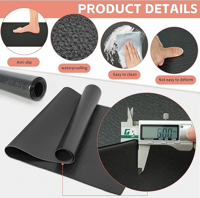 AKOZLIN ルームランナー マット 厚さ6mm×1500×800 高密度PVC トエクササイズ フロアマット レーニングマット 運動器具マット 懸垂器具マット ランニングマシンマット エアロバイクマット 衝撃吸 ルームランナー マット AKOZLIN トエクササイズ フロア 厚さ6mm×1500×80の