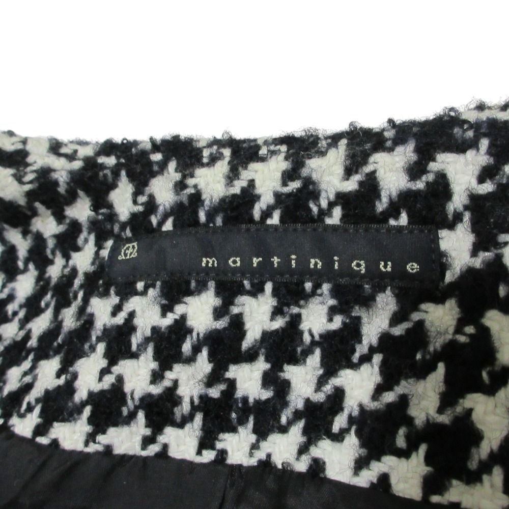 美品 martinique マルティニーク 千鳥格子柄 メルトンショートコート