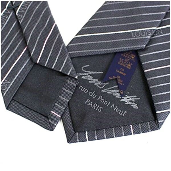 ルイヴィトン シルク ネクタイ クラヴァット M79408 ストライプ 中古