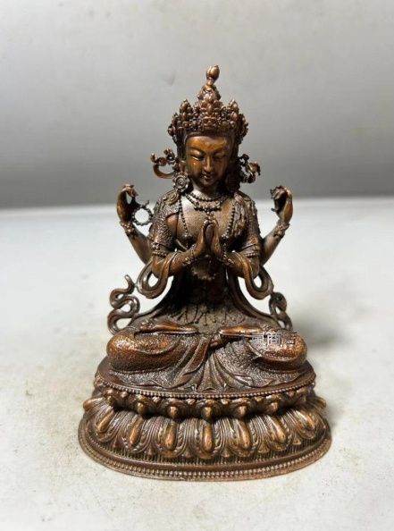 観音菩薩 仏像 銅製 工芸品 美術品 置物