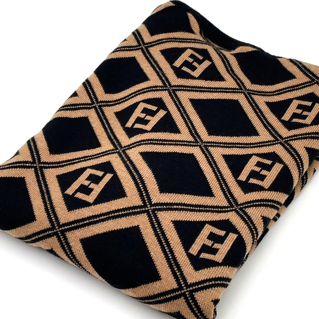 K608】FENDI(フェンディ)/タートルネック/ニット/ズッカ柄/半袖ニット