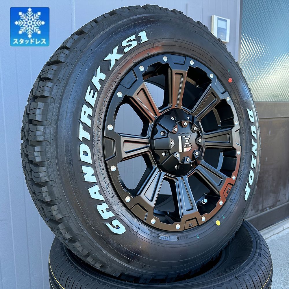 スタッドレス デリカD5 RAV4 ダンロップ グラントレック XS1 215/70R16 LT 100/97N ホワイトレター タイヤホイールセット  16インチ DeathRock - メルカリ