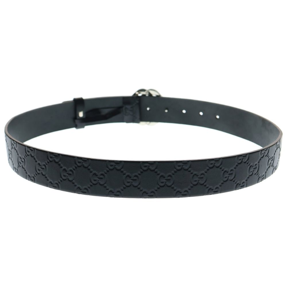 GUCCI グッチ グッチシマ GG レザーベルト インターロッキングバックル ブラック 182320