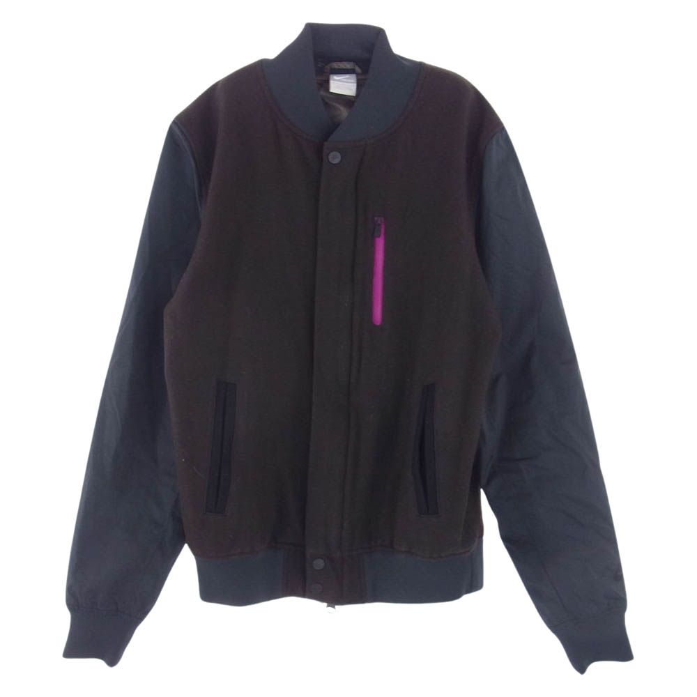 NIKE ナイキ ブルゾン 418992-201 ウール 切替 ジップアップ ブルゾン ジャケット ダークブラウン系 M【中古】