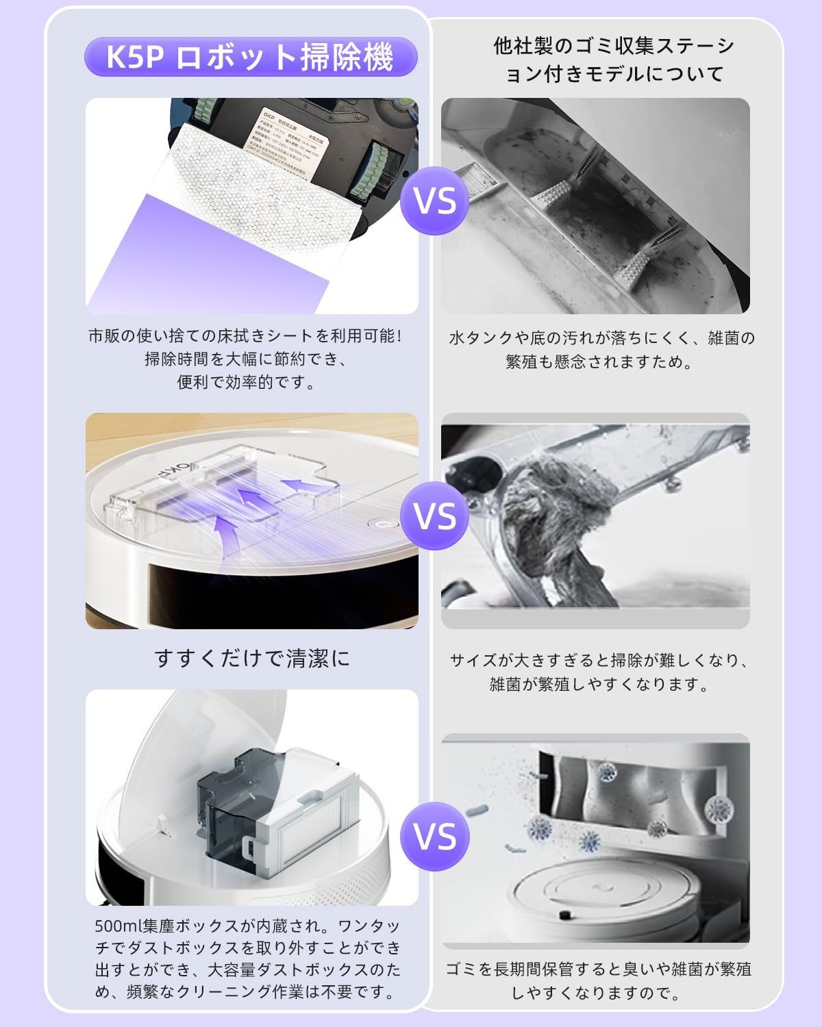 精確な障害回避 磁気吸引モップ