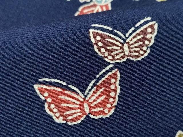 平和屋着物■上質な小紋　七宝花蝶文　正絹　逸品　CAAJ3533ch