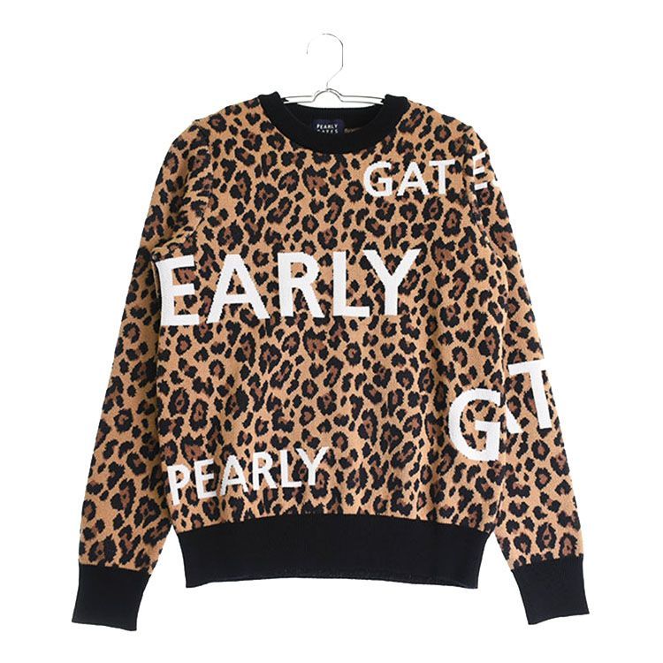 新古品です パーリーゲイツ｜レディース｜0 S相当 ｜レオパード柄ニット｜ ゴルフ用品