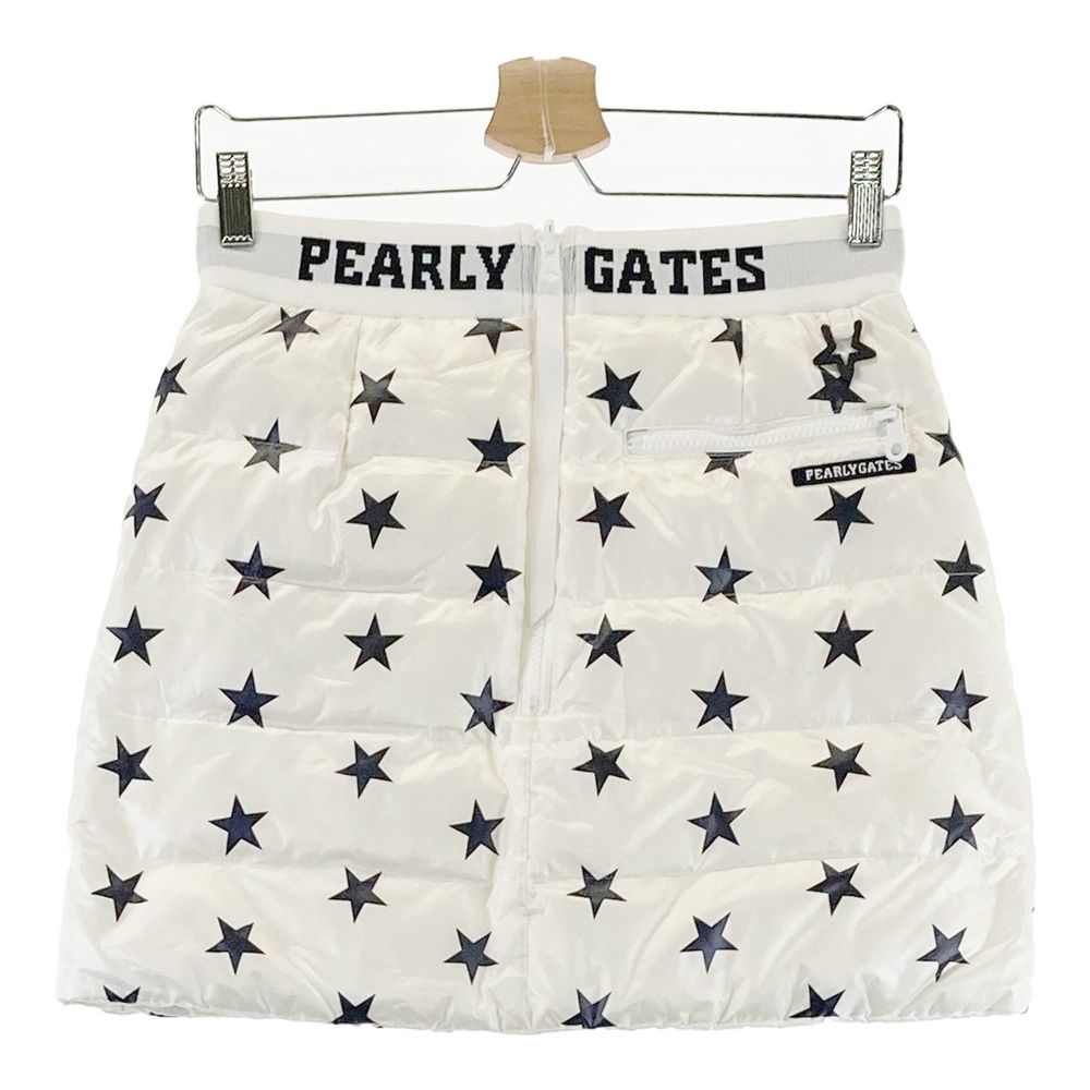サイズ 0 PEARLY GATES パーリーゲイツ リバーシブル ストレッチ ダウンスカート 星柄 ホワイト系 240101504295 ゴルフウェア レディース ストスト