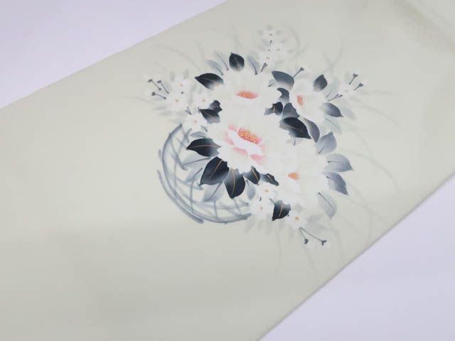 一輝堂】リサイクル 九寸名古屋帯 太鼓柄 塩瀬 作家物 落款入り