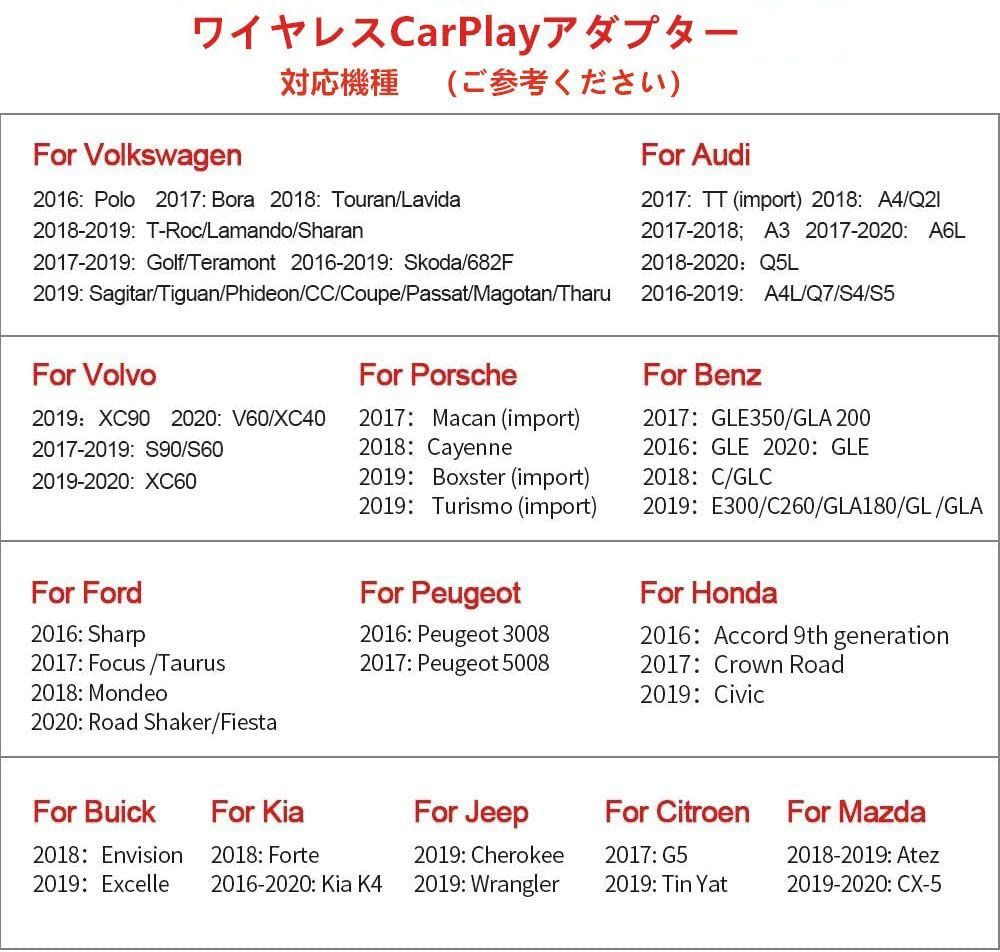 ワイヤレスCarPlayアダプター 元工場有線CarPlayカー付きの音楽 - メルカリ