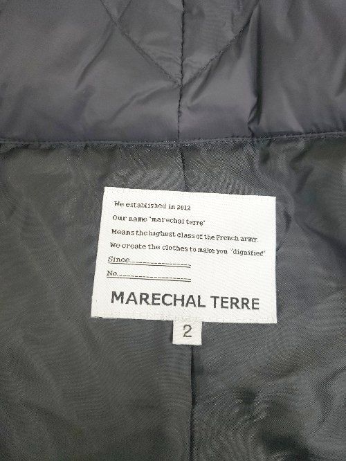 ◇ MARECHAL TERRE マルシャルテル キルティング 切替 ダウン 長袖 ジャケット パーカー サイズ2 ブラック レディース P  【1406240045754】