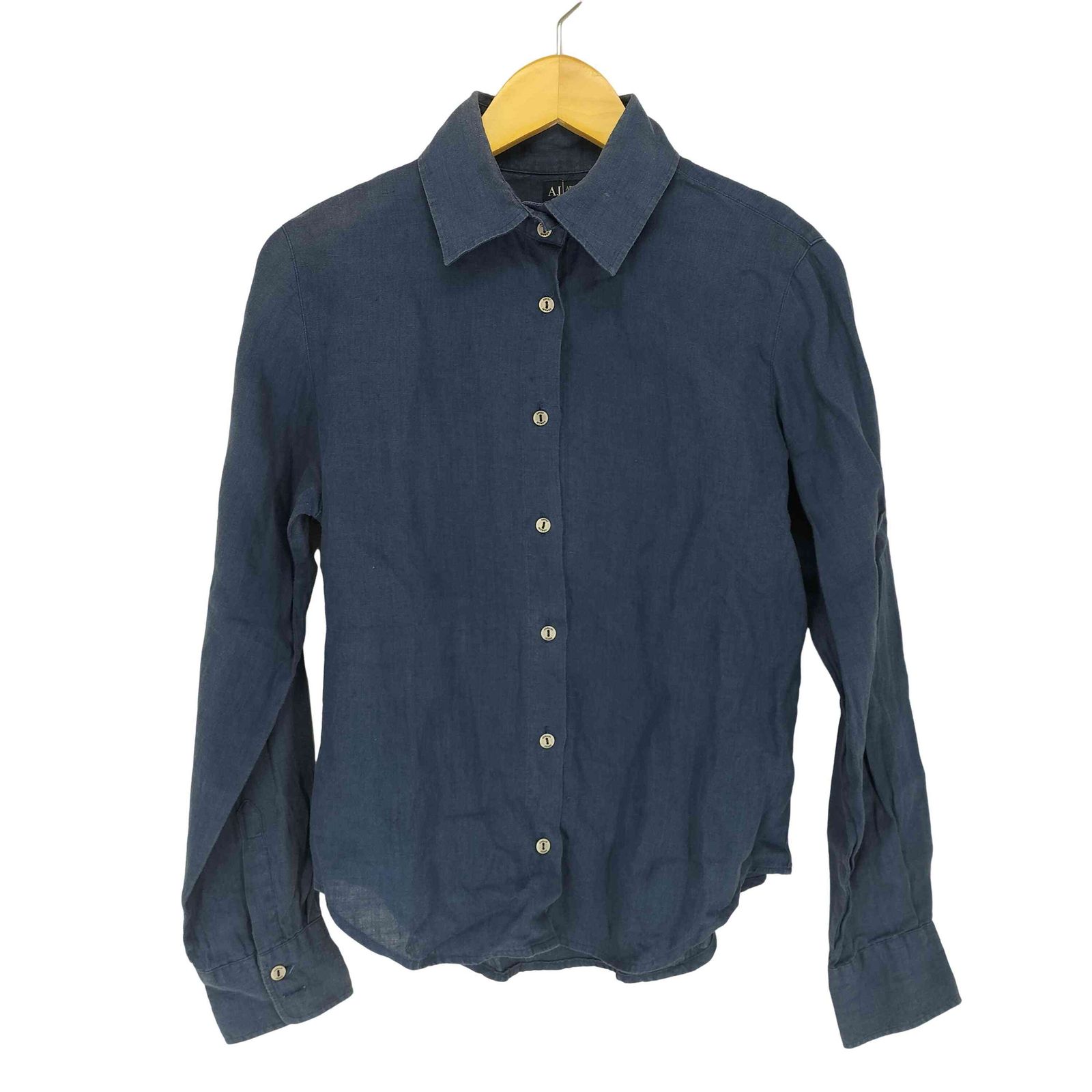 アルマーニジーンズ ARMANI JEANS リネン レギュラーカラー 長袖シャツ メンズ  42