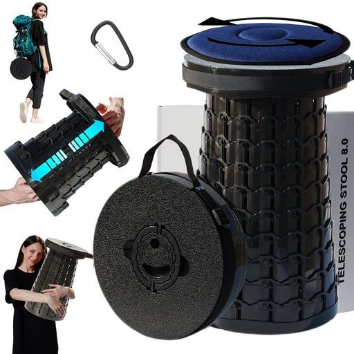 ALEVMOOMアップグレード折りたたみ椅子50cmまで高さ調節可能座面幅30cm折りたたみいす折り畳みいす折り畳みいす耐荷重450kgクッションつき第八代伸縮スツールおりたたみいす頑丈おりたたみ…