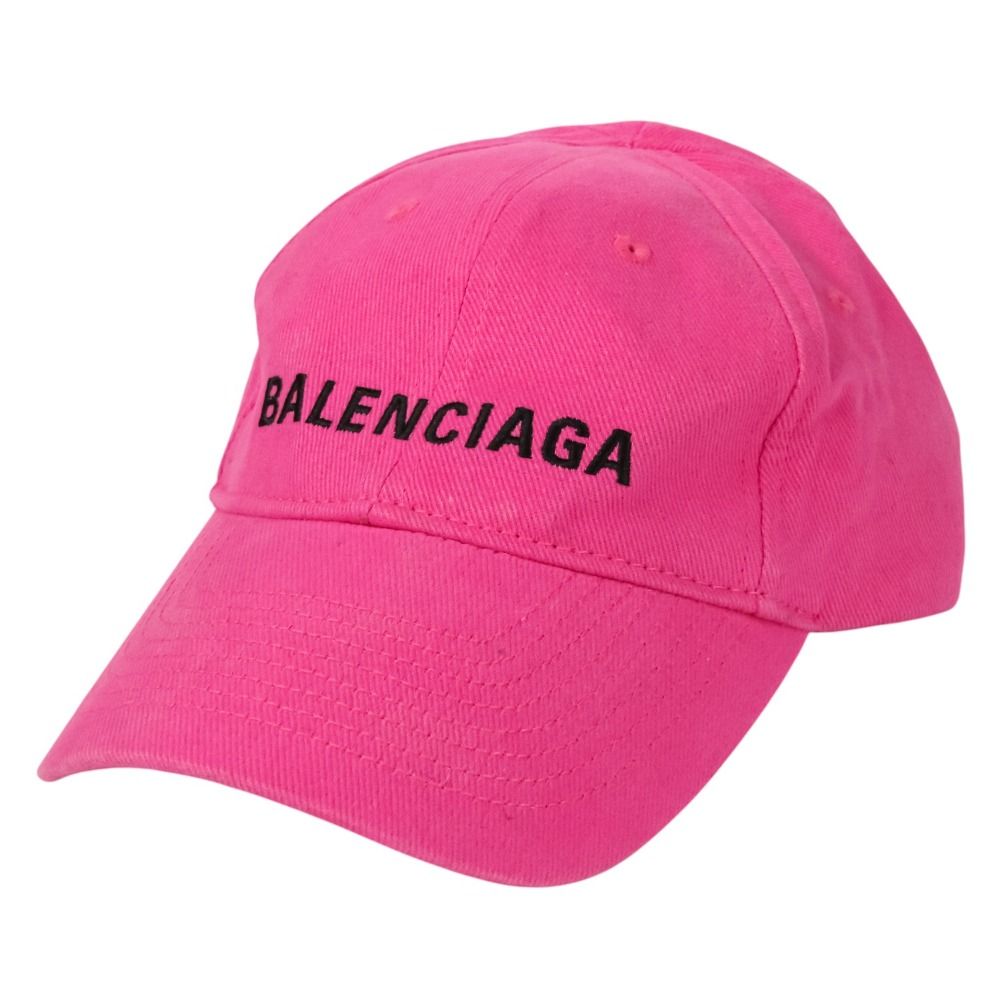 BALENCIAGA バレンシアガ ロゴ エンブロイダリー ベースボール キャップ 58|L ピンク メンズ レディース 古着